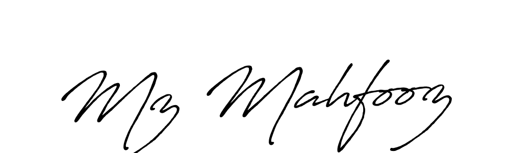 How to make Mz Mahfooz signature? Antro_Vectra_Bolder is a professional autograph style. Create handwritten signature for Mz Mahfooz name. Mz Mahfooz signature style 7 images and pictures png