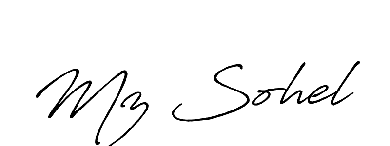 Create a beautiful signature design for name Mz Sohel. With this signature (Antro_Vectra_Bolder) fonts, you can make a handwritten signature for free. Mz Sohel signature style 7 images and pictures png