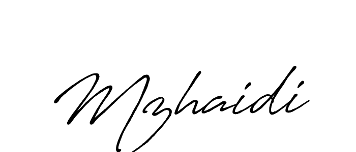 Make a beautiful signature design for name Mzhaidi. With this signature (Antro_Vectra_Bolder) style, you can create a handwritten signature for free. Mzhaidi signature style 7 images and pictures png