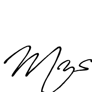 Create a beautiful signature design for name Mzs. With this signature (Antro_Vectra_Bolder) fonts, you can make a handwritten signature for free. Mzs signature style 7 images and pictures png