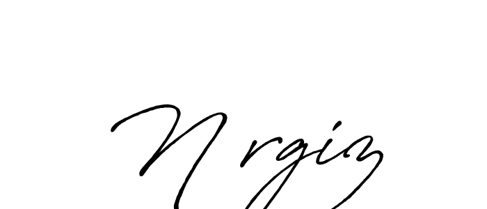 How to make Nərgiz name signature. Use Antro_Vectra_Bolder style for creating short signs online. This is the latest handwritten sign. Nərgiz signature style 7 images and pictures png