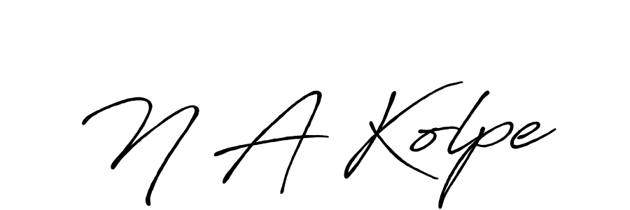 The best way (Antro_Vectra_Bolder) to make a short signature is to pick only two or three words in your name. The name N A Kolpe include a total of six letters. For converting this name. N A Kolpe signature style 7 images and pictures png