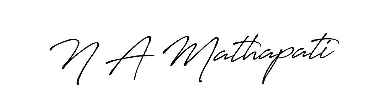 The best way (Antro_Vectra_Bolder) to make a short signature is to pick only two or three words in your name. The name N A Mathapati include a total of six letters. For converting this name. N A Mathapati signature style 7 images and pictures png