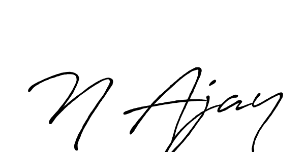 Make a beautiful signature design for name N Ajay. With this signature (Antro_Vectra_Bolder) style, you can create a handwritten signature for free. N Ajay signature style 7 images and pictures png