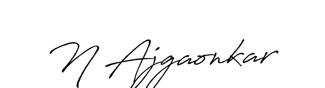 The best way (Antro_Vectra_Bolder) to make a short signature is to pick only two or three words in your name. The name N Ajgaonkar include a total of six letters. For converting this name. N Ajgaonkar signature style 7 images and pictures png