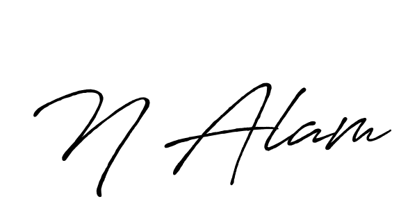 Make a beautiful signature design for name N Alam. With this signature (Antro_Vectra_Bolder) style, you can create a handwritten signature for free. N Alam signature style 7 images and pictures png