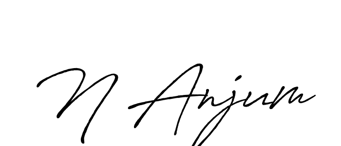 Make a beautiful signature design for name N Anjum. With this signature (Antro_Vectra_Bolder) style, you can create a handwritten signature for free. N Anjum signature style 7 images and pictures png