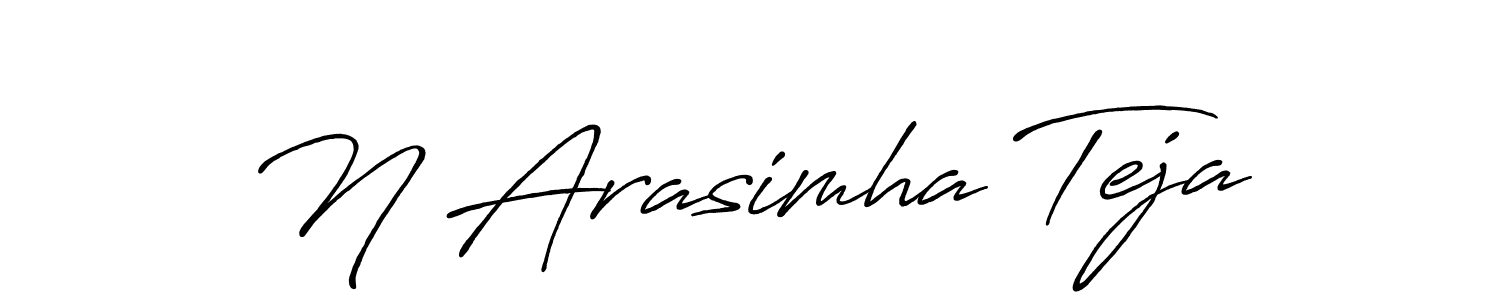 You should practise on your own different ways (Antro_Vectra_Bolder) to write your name (N Arasimha Teja) in signature. don't let someone else do it for you. N Arasimha Teja signature style 7 images and pictures png