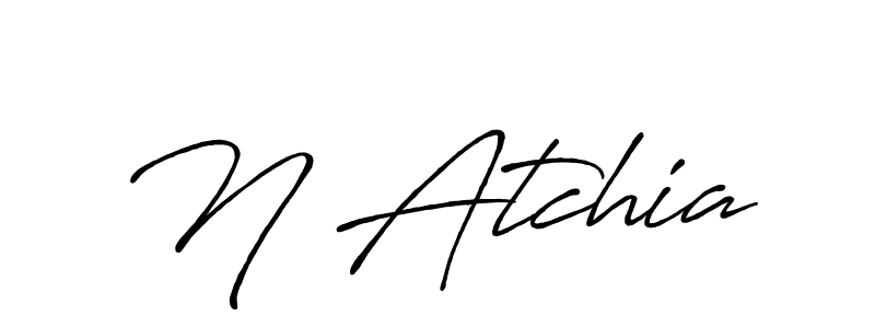 How to make N Atchia name signature. Use Antro_Vectra_Bolder style for creating short signs online. This is the latest handwritten sign. N Atchia signature style 7 images and pictures png