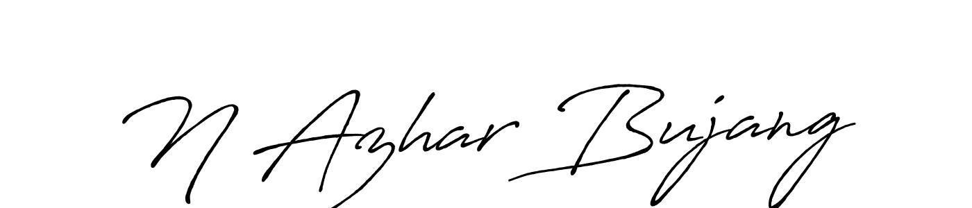 How to make N Azhar Bujang name signature. Use Antro_Vectra_Bolder style for creating short signs online. This is the latest handwritten sign. N Azhar Bujang signature style 7 images and pictures png