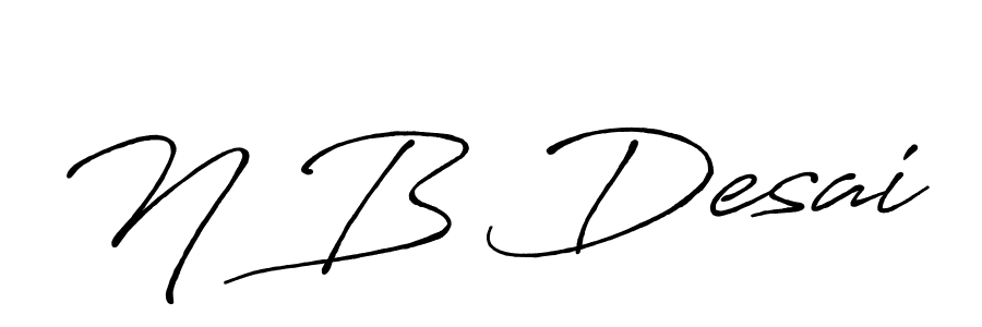 Make a beautiful signature design for name N B Desai. With this signature (Antro_Vectra_Bolder) style, you can create a handwritten signature for free. N B Desai signature style 7 images and pictures png