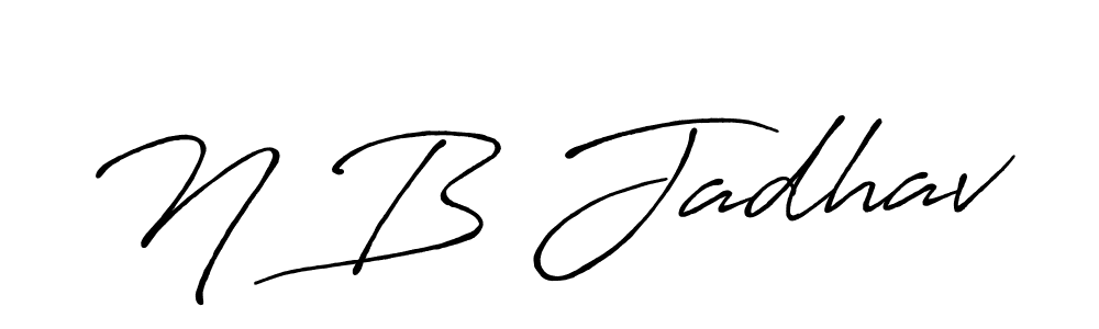 How to make N B Jadhav signature? Antro_Vectra_Bolder is a professional autograph style. Create handwritten signature for N B Jadhav name. N B Jadhav signature style 7 images and pictures png