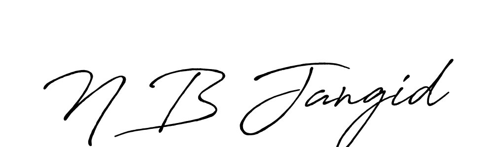 Make a beautiful signature design for name N B Jangid. With this signature (Antro_Vectra_Bolder) style, you can create a handwritten signature for free. N B Jangid signature style 7 images and pictures png