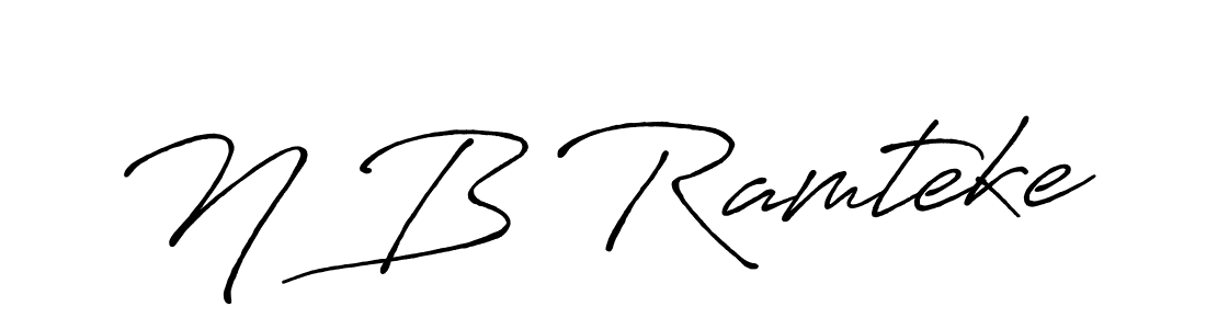 Create a beautiful signature design for name N B Ramteke. With this signature (Antro_Vectra_Bolder) fonts, you can make a handwritten signature for free. N B Ramteke signature style 7 images and pictures png