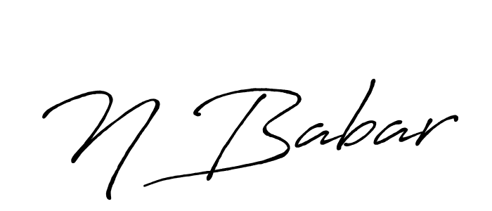 Design your own signature with our free online signature maker. With this signature software, you can create a handwritten (Antro_Vectra_Bolder) signature for name N Babar. N Babar signature style 7 images and pictures png