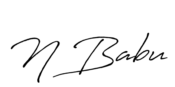 How to make N Babu name signature. Use Antro_Vectra_Bolder style for creating short signs online. This is the latest handwritten sign. N Babu signature style 7 images and pictures png