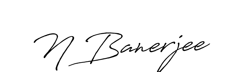 The best way (Antro_Vectra_Bolder) to make a short signature is to pick only two or three words in your name. The name N Banerjee include a total of six letters. For converting this name. N Banerjee signature style 7 images and pictures png