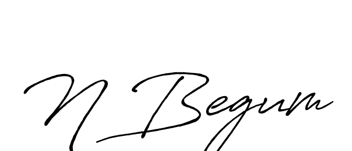 Create a beautiful signature design for name N Begum. With this signature (Antro_Vectra_Bolder) fonts, you can make a handwritten signature for free. N Begum signature style 7 images and pictures png