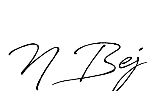 N Bej stylish signature style. Best Handwritten Sign (Antro_Vectra_Bolder) for my name. Handwritten Signature Collection Ideas for my name N Bej. N Bej signature style 7 images and pictures png