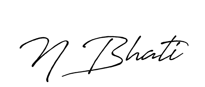 Create a beautiful signature design for name N Bhati. With this signature (Antro_Vectra_Bolder) fonts, you can make a handwritten signature for free. N Bhati signature style 7 images and pictures png