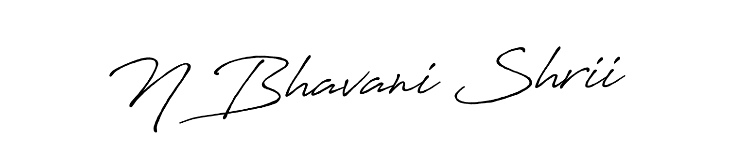 How to make N Bhavani Shrii name signature. Use Antro_Vectra_Bolder style for creating short signs online. This is the latest handwritten sign. N Bhavani Shrii signature style 7 images and pictures png