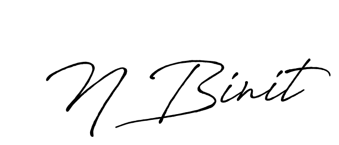 Use a signature maker to create a handwritten signature online. With this signature software, you can design (Antro_Vectra_Bolder) your own signature for name N Binit. N Binit signature style 7 images and pictures png