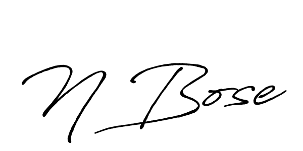 Design your own signature with our free online signature maker. With this signature software, you can create a handwritten (Antro_Vectra_Bolder) signature for name N Bose. N Bose signature style 7 images and pictures png