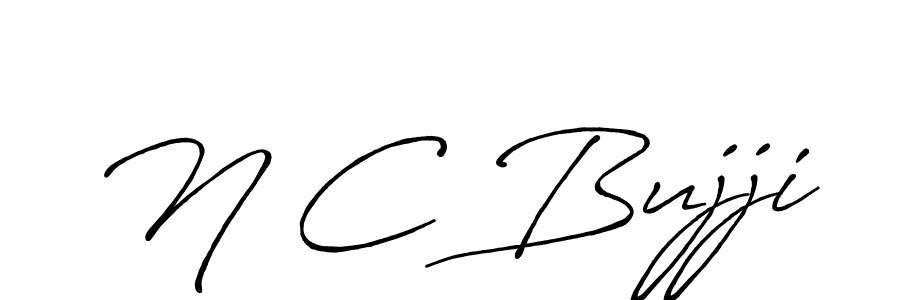 How to make N C Bujji name signature. Use Antro_Vectra_Bolder style for creating short signs online. This is the latest handwritten sign. N C Bujji signature style 7 images and pictures png
