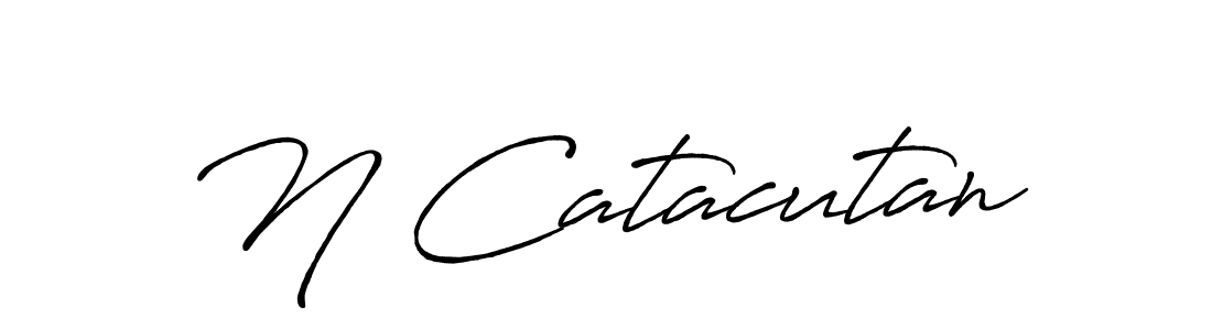 Create a beautiful signature design for name N Catacutan. With this signature (Antro_Vectra_Bolder) fonts, you can make a handwritten signature for free. N Catacutan signature style 7 images and pictures png