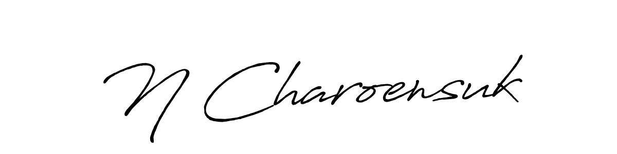 Make a beautiful signature design for name N Charoensuk. With this signature (Antro_Vectra_Bolder) style, you can create a handwritten signature for free. N Charoensuk signature style 7 images and pictures png