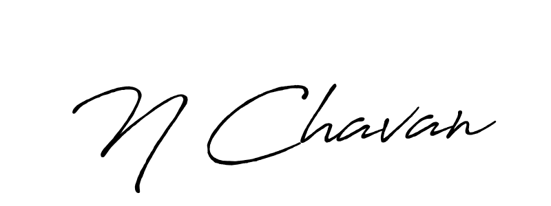 N Chavan stylish signature style. Best Handwritten Sign (Antro_Vectra_Bolder) for my name. Handwritten Signature Collection Ideas for my name N Chavan. N Chavan signature style 7 images and pictures png