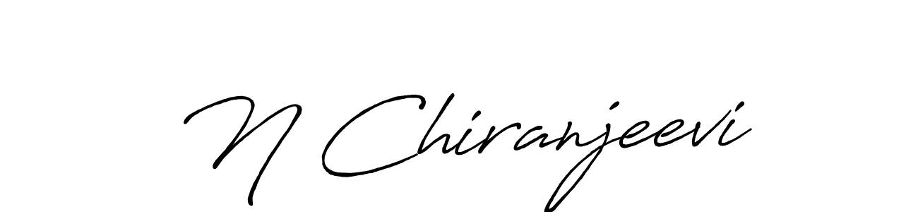 How to make N Chiranjeevi name signature. Use Antro_Vectra_Bolder style for creating short signs online. This is the latest handwritten sign. N Chiranjeevi signature style 7 images and pictures png