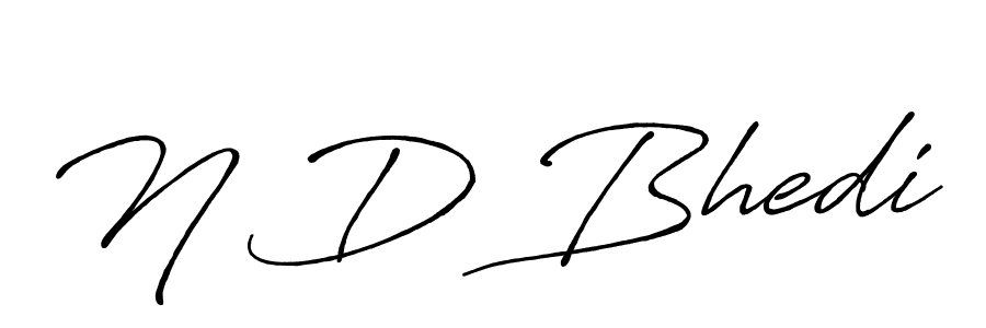 Also we have N D Bhedi name is the best signature style. Create professional handwritten signature collection using Antro_Vectra_Bolder autograph style. N D Bhedi signature style 7 images and pictures png