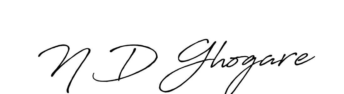 Create a beautiful signature design for name N D Ghogare. With this signature (Antro_Vectra_Bolder) fonts, you can make a handwritten signature for free. N D Ghogare signature style 7 images and pictures png