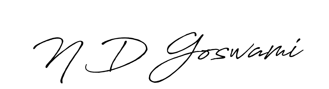 The best way (Antro_Vectra_Bolder) to make a short signature is to pick only two or three words in your name. The name N D Goswami include a total of six letters. For converting this name. N D Goswami signature style 7 images and pictures png