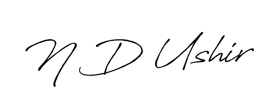 Make a beautiful signature design for name N D Ushir. With this signature (Antro_Vectra_Bolder) style, you can create a handwritten signature for free. N D Ushir signature style 7 images and pictures png