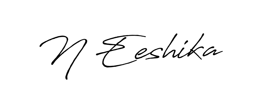 Use a signature maker to create a handwritten signature online. With this signature software, you can design (Antro_Vectra_Bolder) your own signature for name N Eeshika. N Eeshika signature style 7 images and pictures png