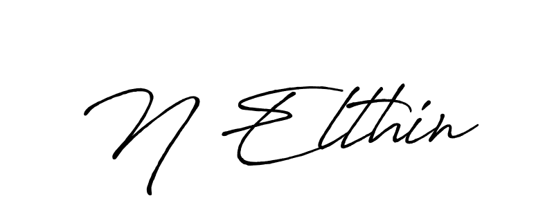 How to make N Elthin name signature. Use Antro_Vectra_Bolder style for creating short signs online. This is the latest handwritten sign. N Elthin signature style 7 images and pictures png