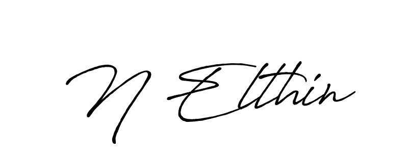 How to make N Elthin name signature. Use Antro_Vectra_Bolder style for creating short signs online. This is the latest handwritten sign. N Elthin signature style 7 images and pictures png