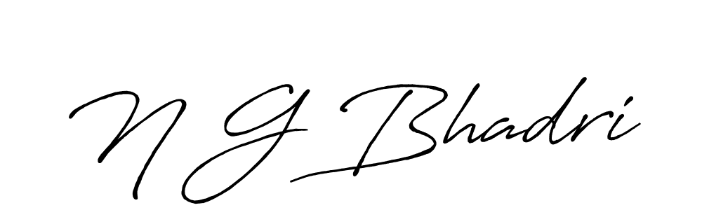 Create a beautiful signature design for name N G Bhadri. With this signature (Antro_Vectra_Bolder) fonts, you can make a handwritten signature for free. N G Bhadri signature style 7 images and pictures png