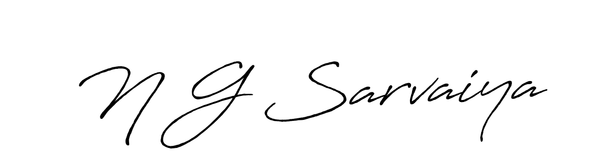 How to make N G Sarvaiya name signature. Use Antro_Vectra_Bolder style for creating short signs online. This is the latest handwritten sign. N G Sarvaiya signature style 7 images and pictures png