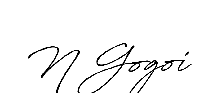 Make a beautiful signature design for name N Gogoi. With this signature (Antro_Vectra_Bolder) style, you can create a handwritten signature for free. N Gogoi signature style 7 images and pictures png