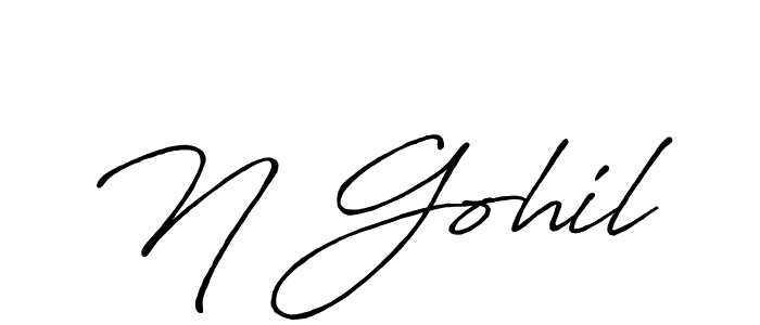 Make a beautiful signature design for name N Gohil. With this signature (Antro_Vectra_Bolder) style, you can create a handwritten signature for free. N Gohil signature style 7 images and pictures png