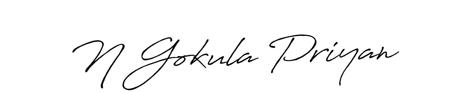 Use a signature maker to create a handwritten signature online. With this signature software, you can design (Antro_Vectra_Bolder) your own signature for name N Gokula Priyan. N Gokula Priyan signature style 7 images and pictures png