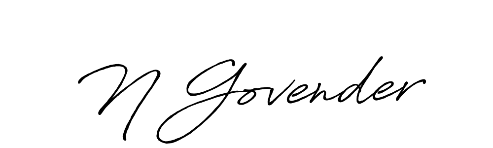Make a beautiful signature design for name N Govender. With this signature (Antro_Vectra_Bolder) style, you can create a handwritten signature for free. N Govender signature style 7 images and pictures png