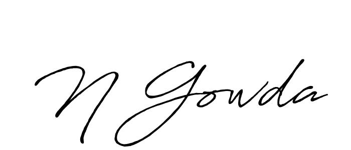 Create a beautiful signature design for name N Gowda. With this signature (Antro_Vectra_Bolder) fonts, you can make a handwritten signature for free. N Gowda signature style 7 images and pictures png