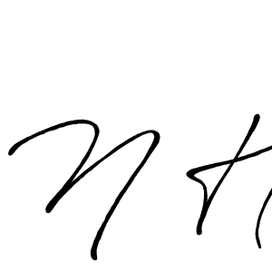Create a beautiful signature design for name N H. With this signature (Antro_Vectra_Bolder) fonts, you can make a handwritten signature for free. N H signature style 7 images and pictures png