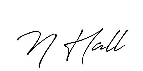 Design your own signature with our free online signature maker. With this signature software, you can create a handwritten (Antro_Vectra_Bolder) signature for name N Hall. N Hall signature style 7 images and pictures png