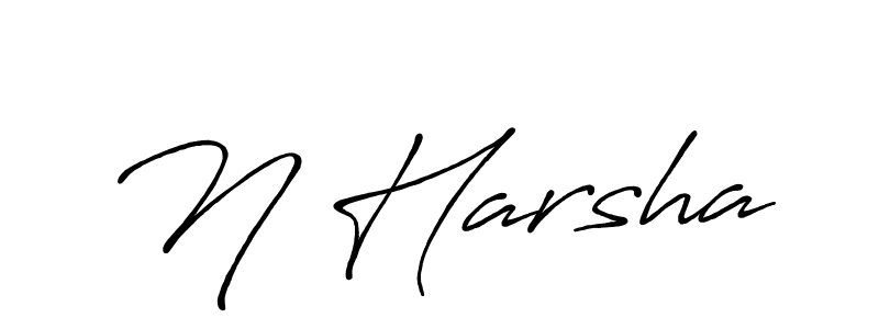 Make a beautiful signature design for name N Harsha. With this signature (Antro_Vectra_Bolder) style, you can create a handwritten signature for free. N Harsha signature style 7 images and pictures png