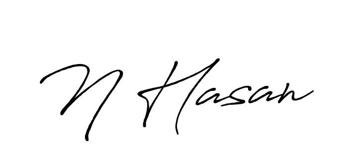 Also we have N Hasan name is the best signature style. Create professional handwritten signature collection using Antro_Vectra_Bolder autograph style. N Hasan signature style 7 images and pictures png